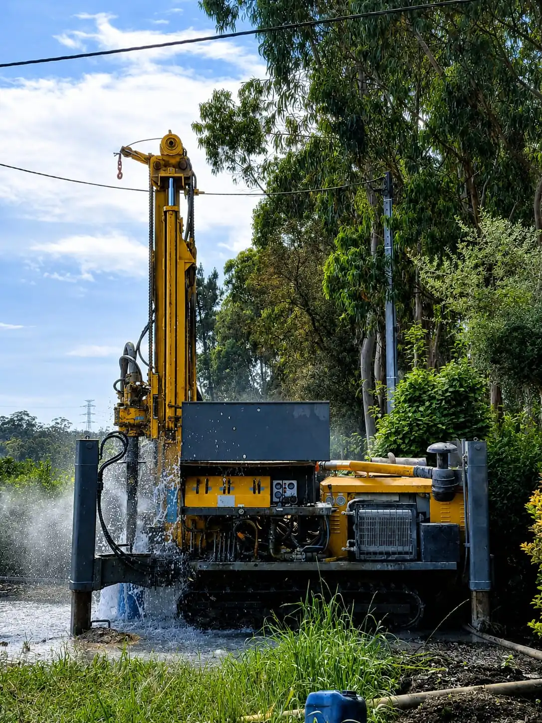 Equipamento da Mais Águas a realizar um furo de captação de água